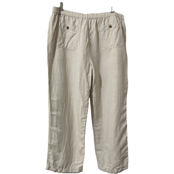 Cubavera Pants Linen Rayon Men's XL (40-42 X 32) Beige Off White Elastic Waist - Picture 2 of 11